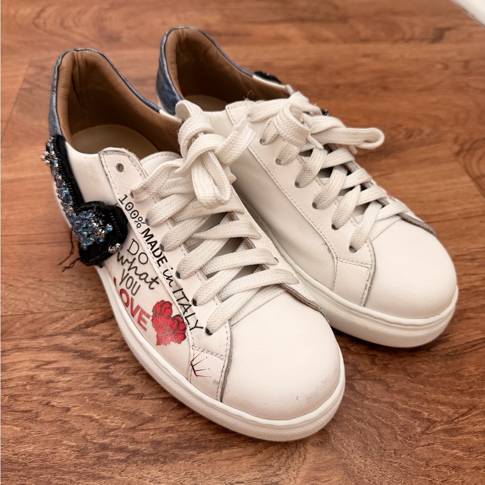 Michele Lopriore sneakers , Milano leather crystal heart